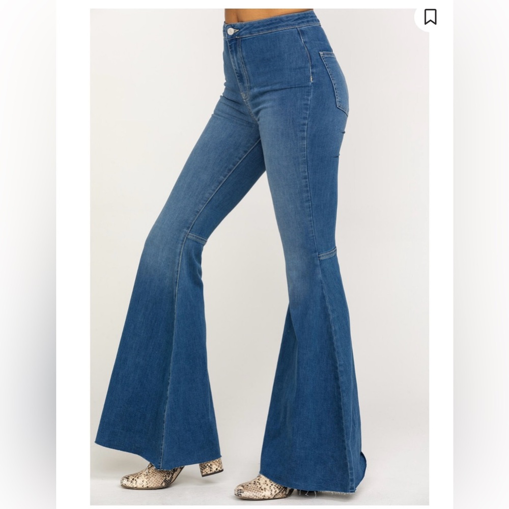 Free People Women's Just Float On Flare Jerico Blue Jeans